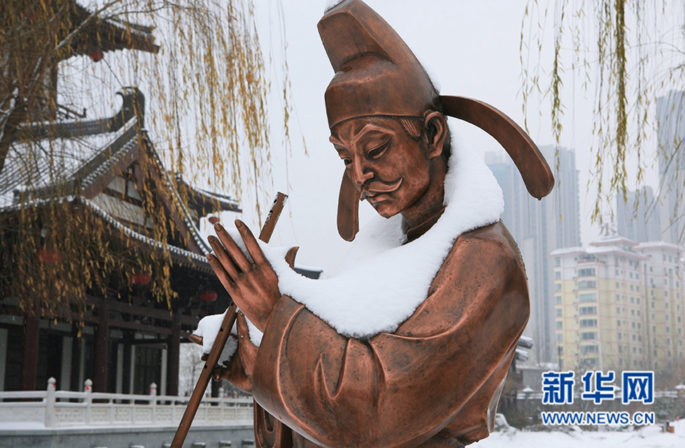 瑞雪降中原，洛河岸邊賞雪景