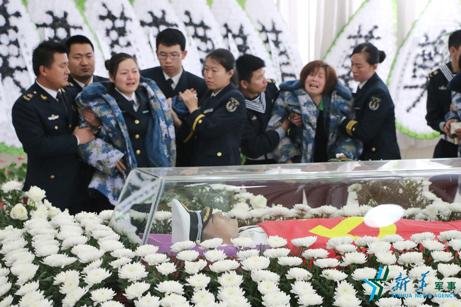 &uarr;資料圖片：張超烈士遺體告別儀式現(xiàn)場。