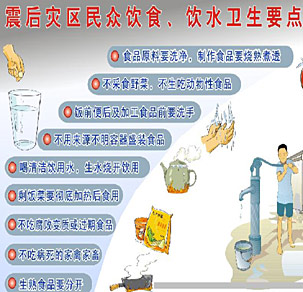 震后災(zāi)區(qū)民眾飲食、飲水衛(wèi)生要點
