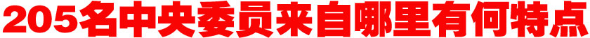 205名中央委員來自哪里？有何特點(diǎn)？