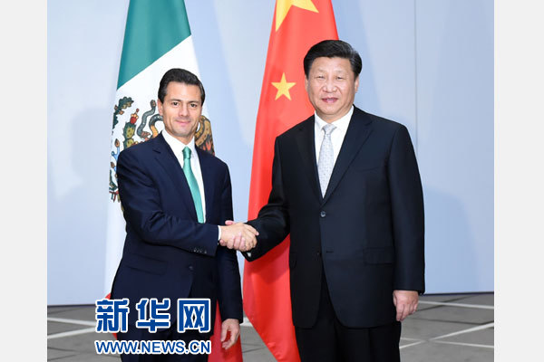 11月16日，國家主席習近平在土耳其安塔利亞會見墨西哥總統(tǒng)培尼亞。 新華社記者張鐸攝