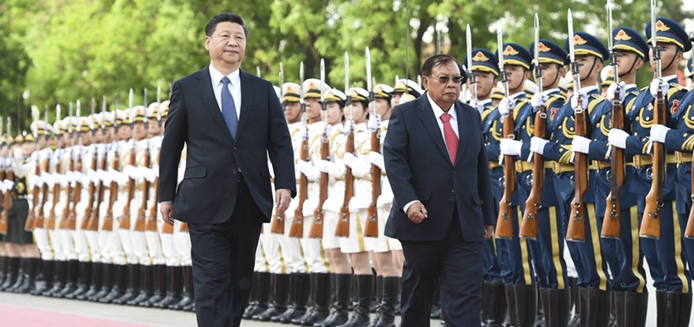 資料圖：習(xí)近平同老撾人民革命黨中央總書記、國家主席本揚(yáng)舉行會(huì)談