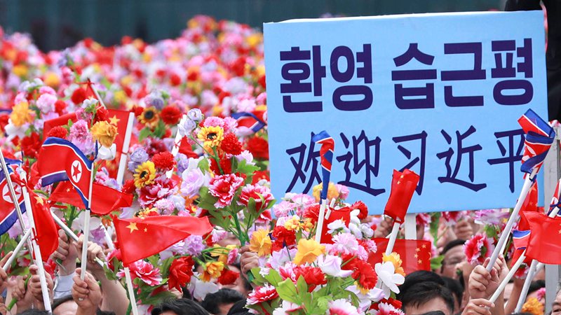 習近平總書記歷史性訪朝 歡迎場面超震撼！